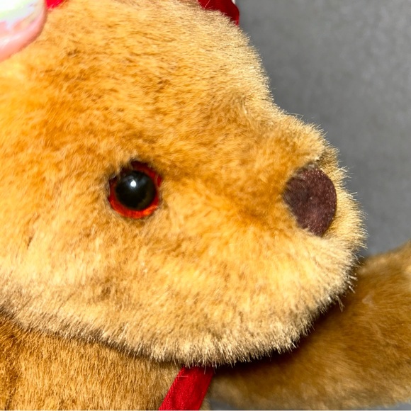 Hallmark Post Bear Express brown Stuffed Animal 10" with bag visor - Picture 9 of 11